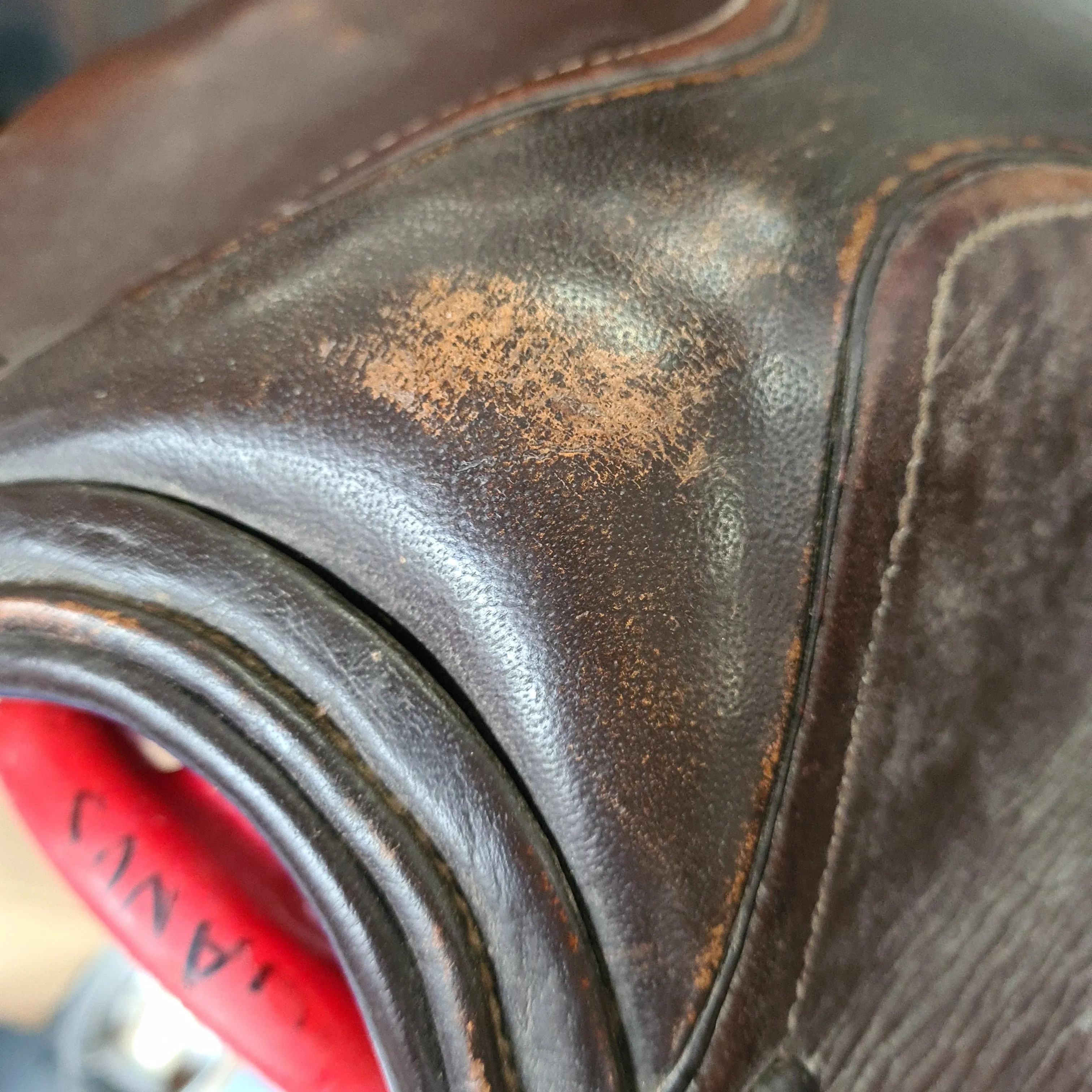17"  Wide Brown Leather GP Saddle 8" D to D