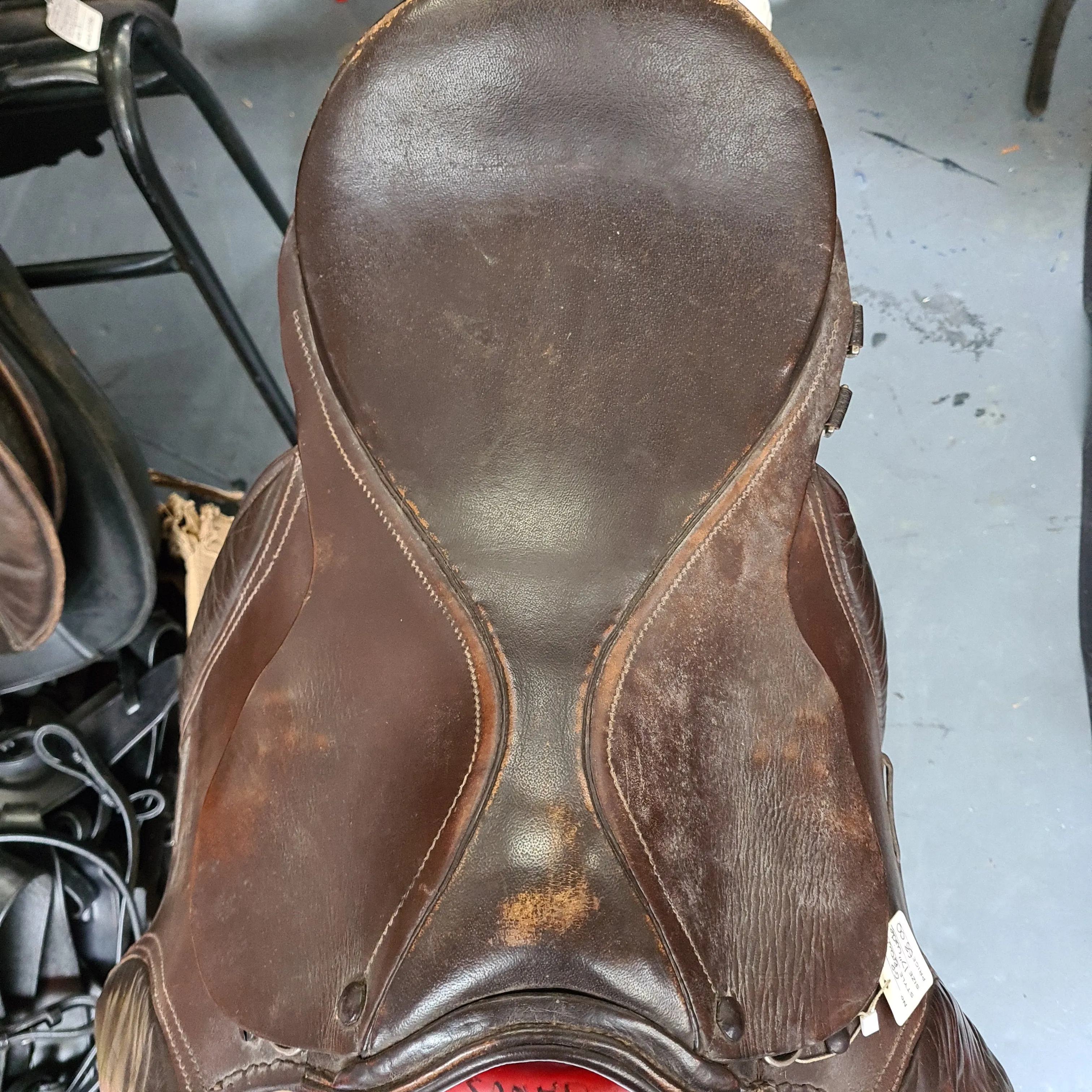 17"  Wide Brown Leather GP Saddle 8" D to D