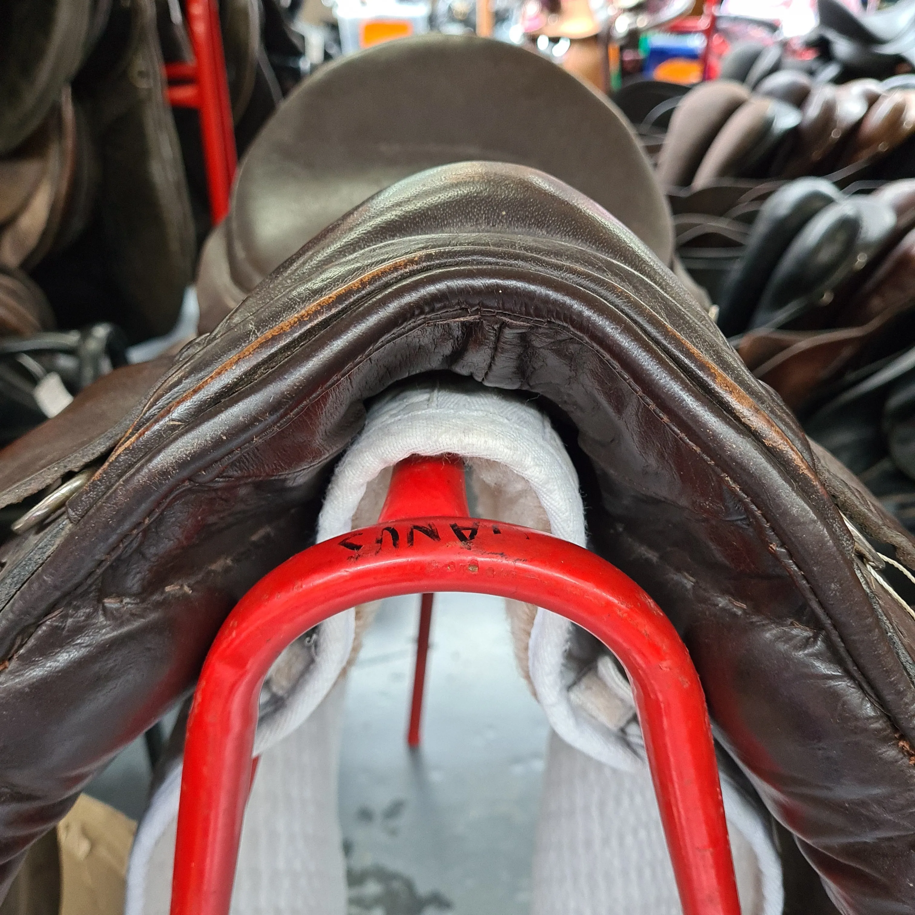 17"  Wide Brown Leather GP Saddle 8" D to D