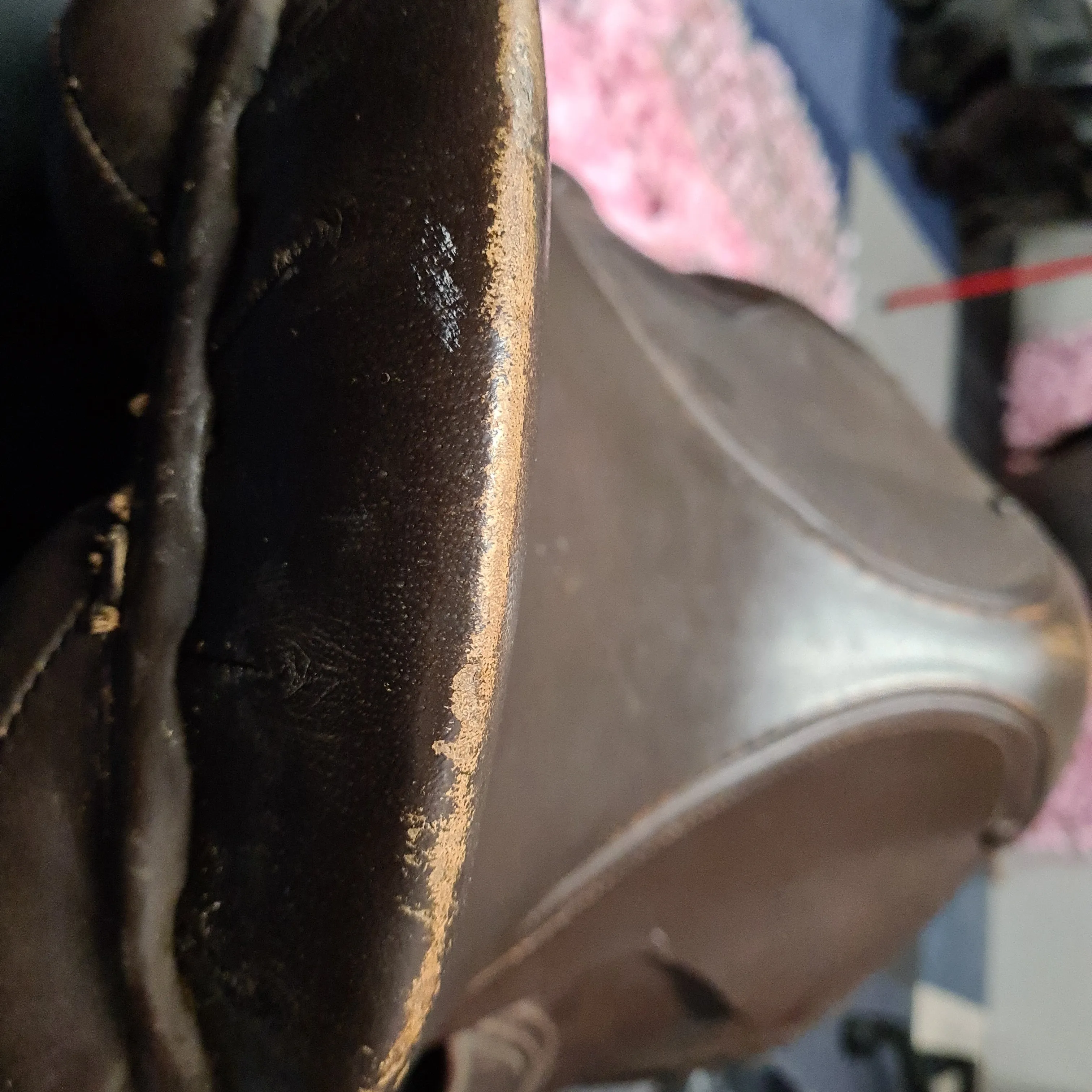 17"  Wide Brown Leather GP Saddle 8" D to D