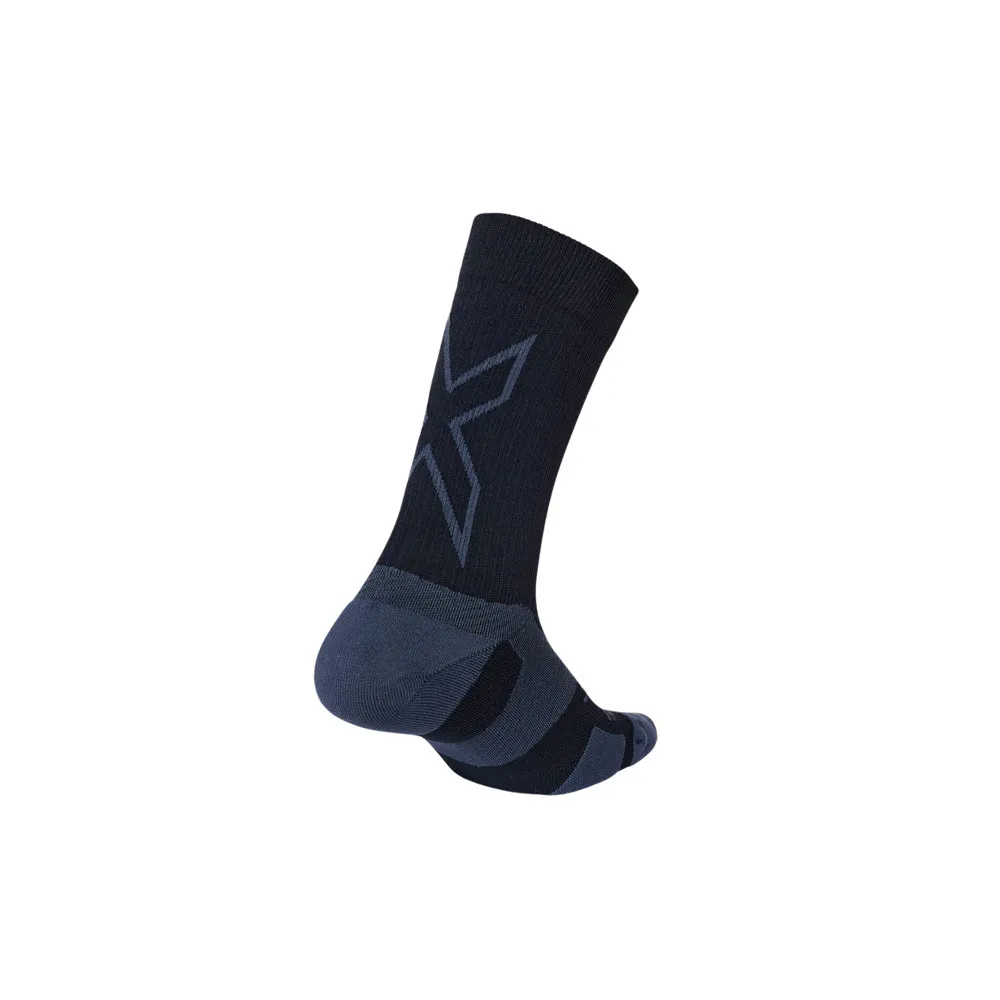 2XU Vectr Light Cushion Crew Socks - Black/Titanium