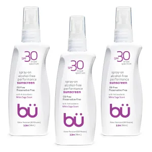 3-Pack (3.3oz) SPF 30 Alcohol-Free Sunscreen Spray- White Sage