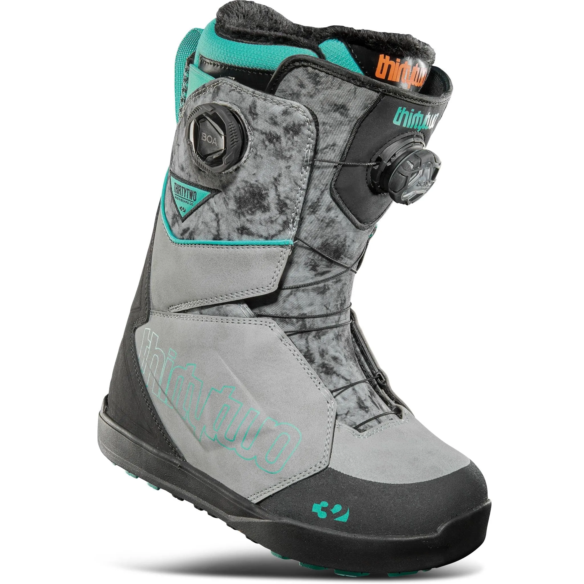 32 Womens Lashed Double Boa Snowboard Boot Grey 2025