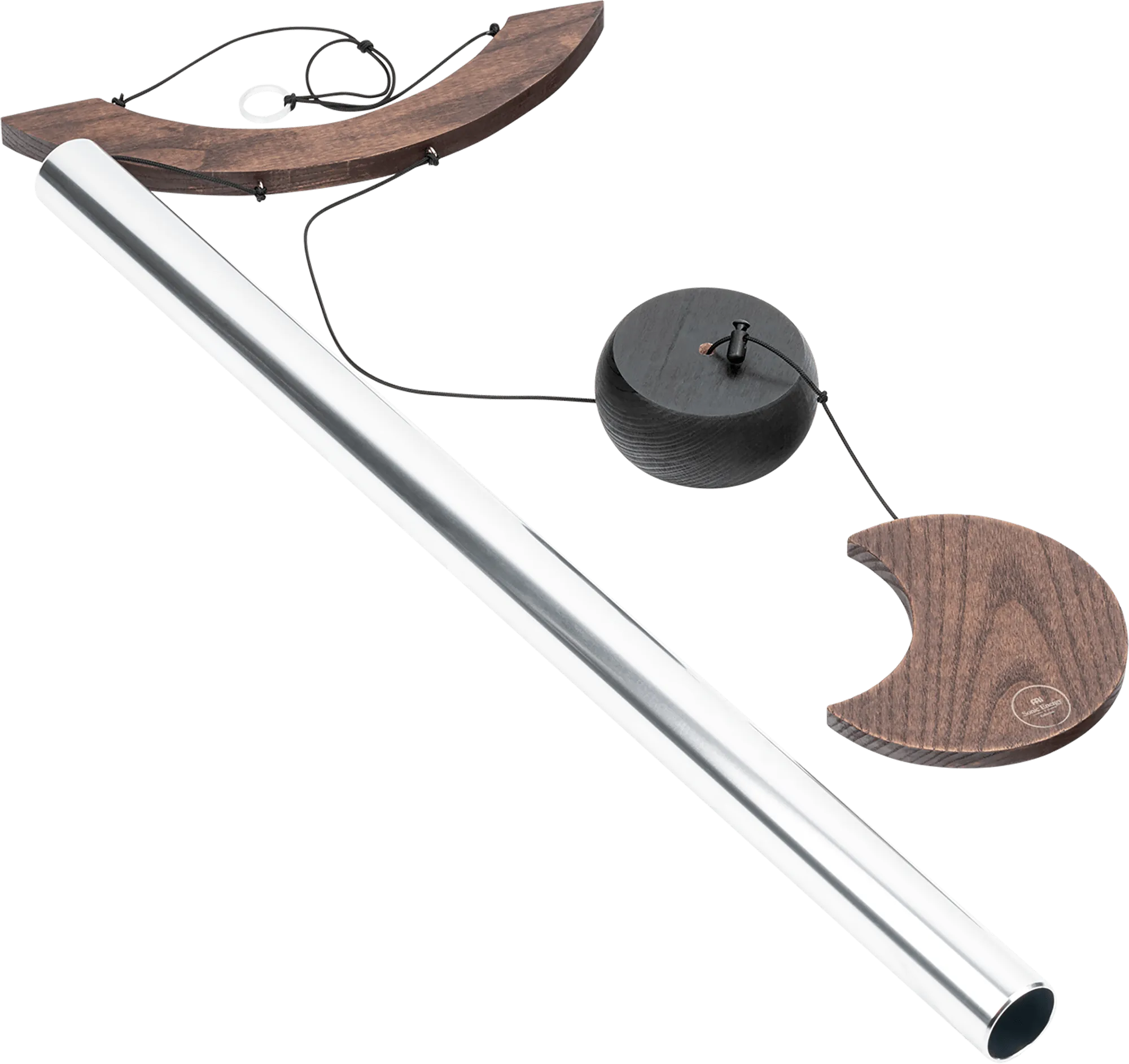 432 Hz Moon Meditation Chime 49" / 125 cm - Silver Bar & Wood