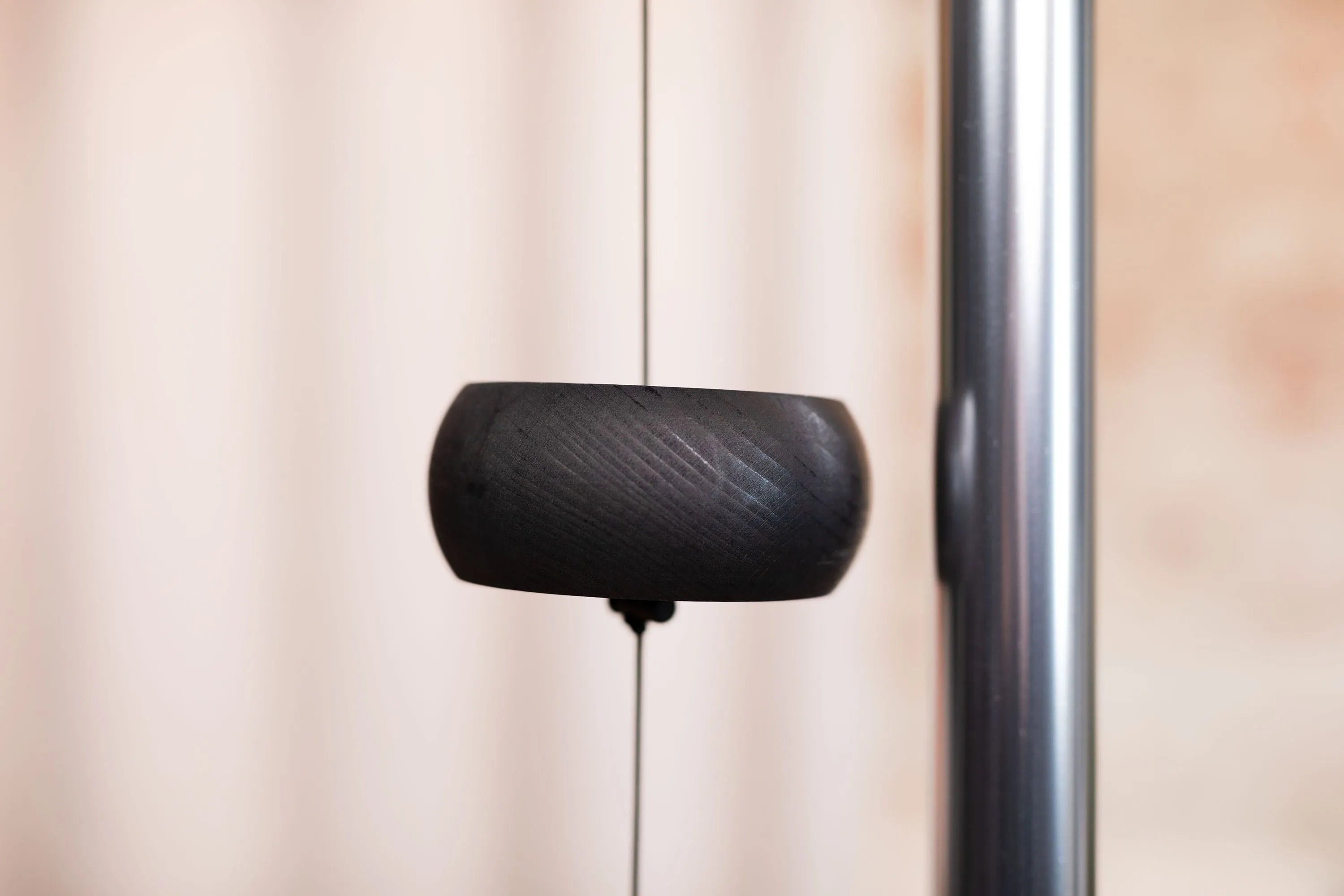 432 Hz Moon Meditation Chime 49" / 125 cm - Silver Bar & Wood