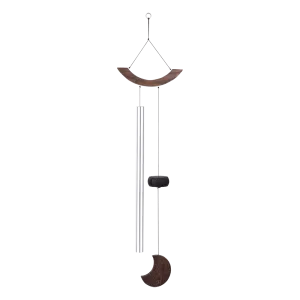 432 Hz Moon Meditation Chime 49" / 125 cm - Silver Bar & Wood