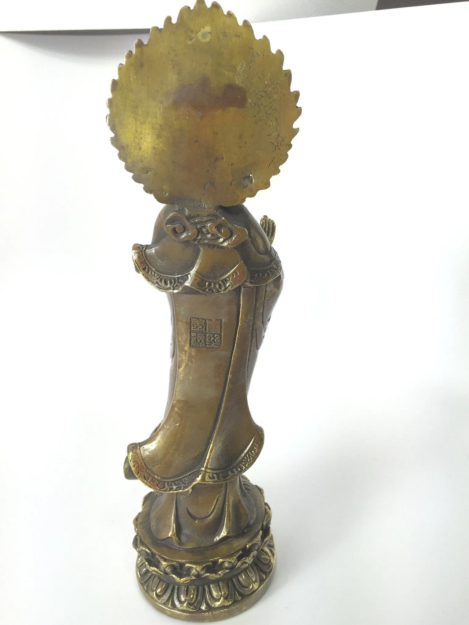 Antique Bronze Standing Guan Yin Statue