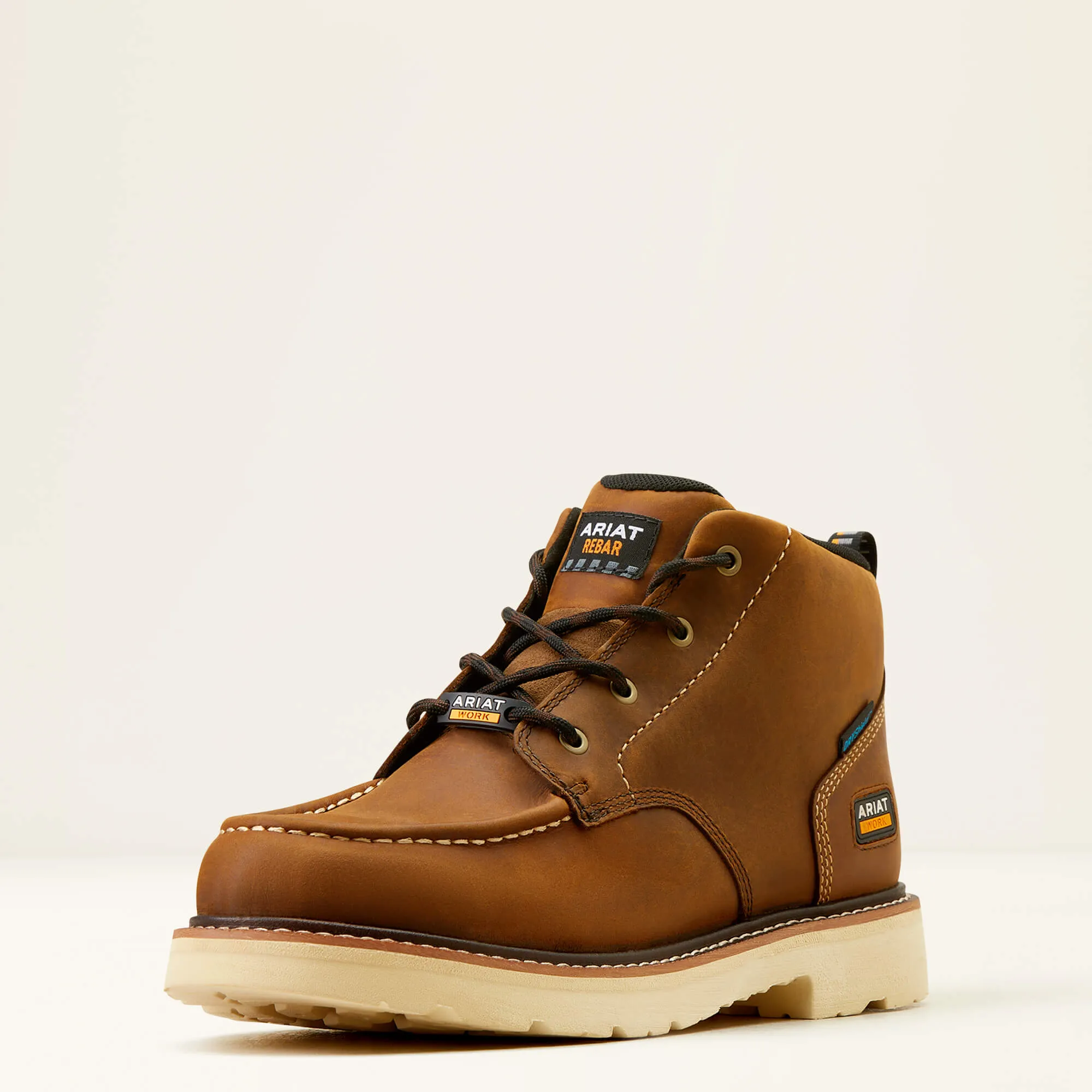 Ariat Men's Rebar Lift 5" Soft Toe WP Chukka Work Boot- Brown- 10050846