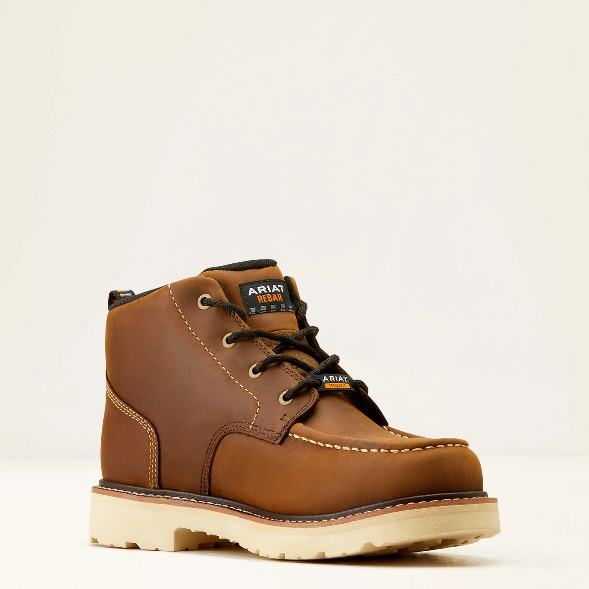 Ariat Men's Rebar Lift 5" Soft Toe WP Chukka Work Boot- Brown- 10050846