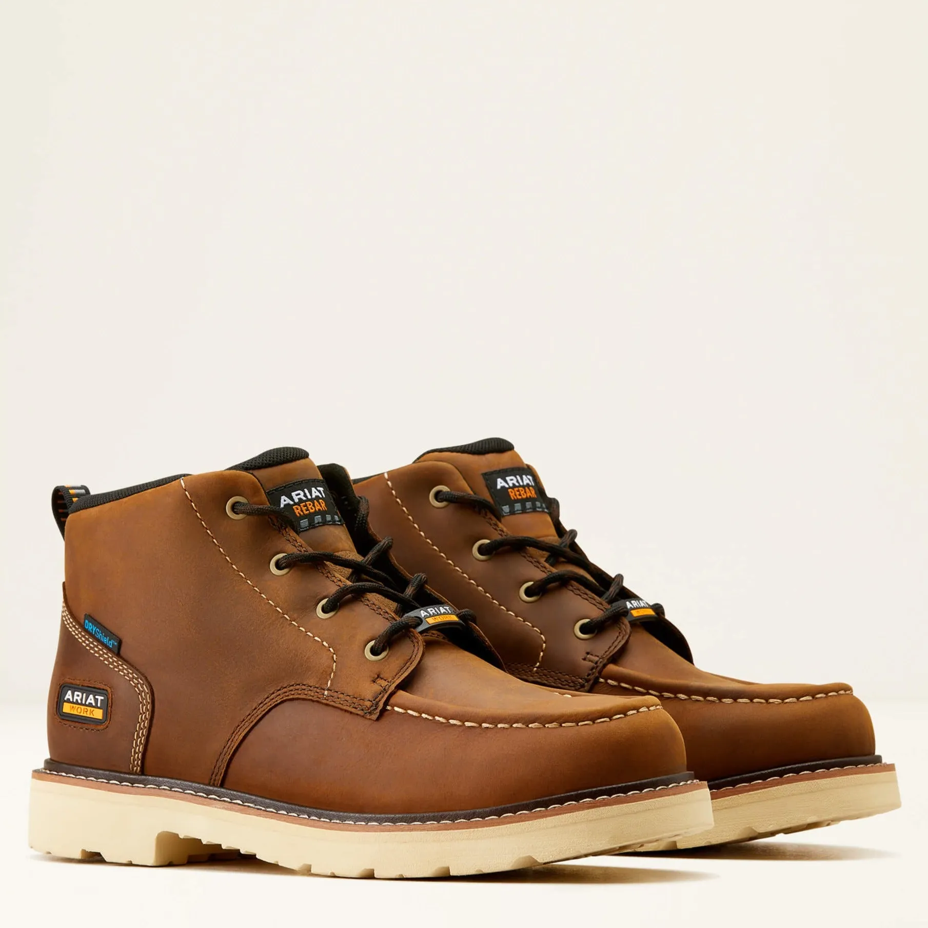 Ariat Men's Rebar Lift 5" Soft Toe WP Chukka Work Boot- Brown- 10050846