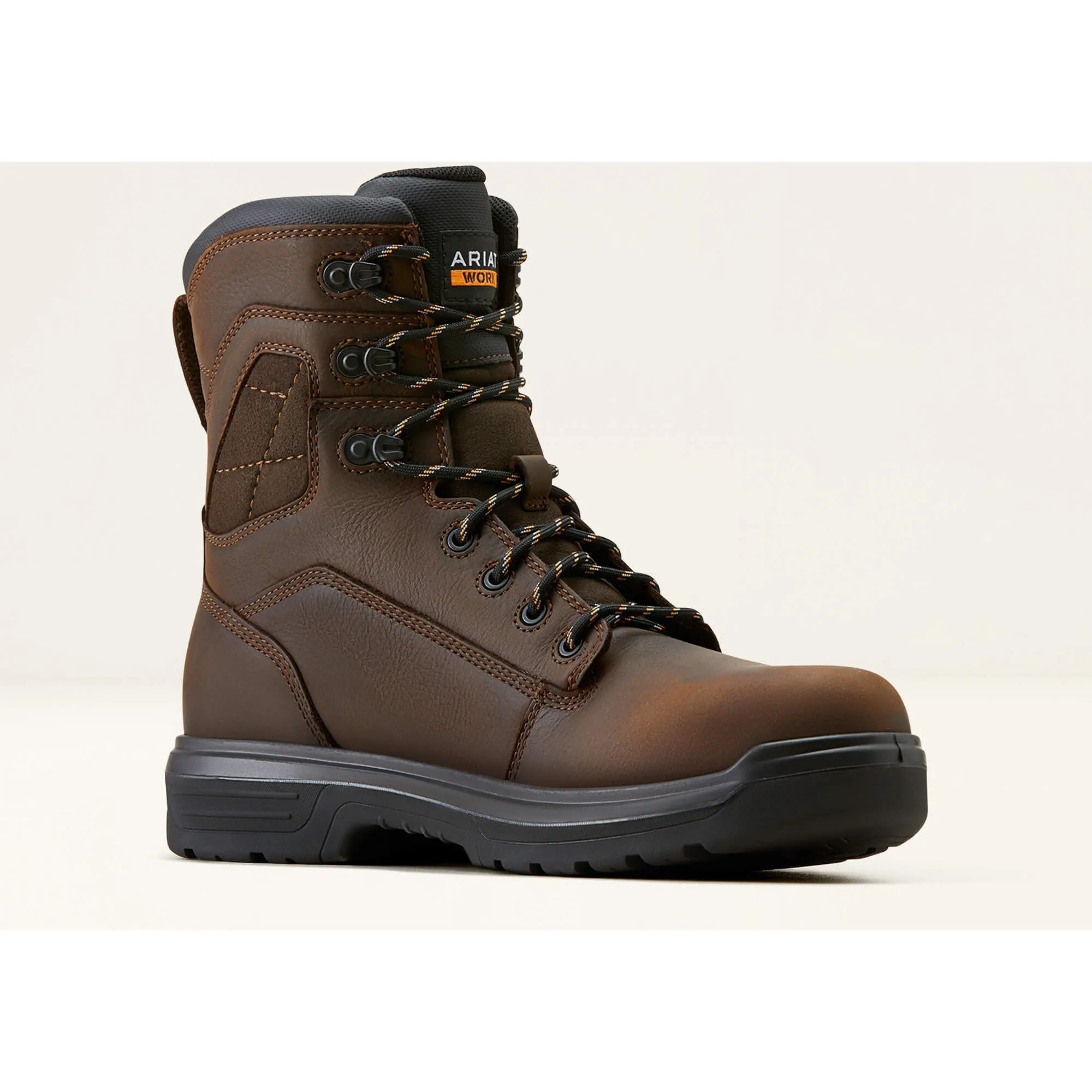 Ariat Men's Turbo 8" Carbon Toe WP Work Boot - Rich Brown - 10050823