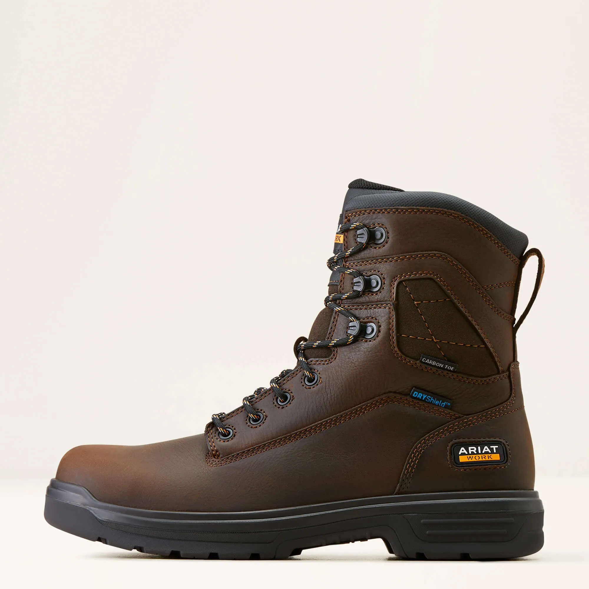 Ariat Men's Turbo 8" Carbon Toe WP Work Boot - Rich Brown - 10050823