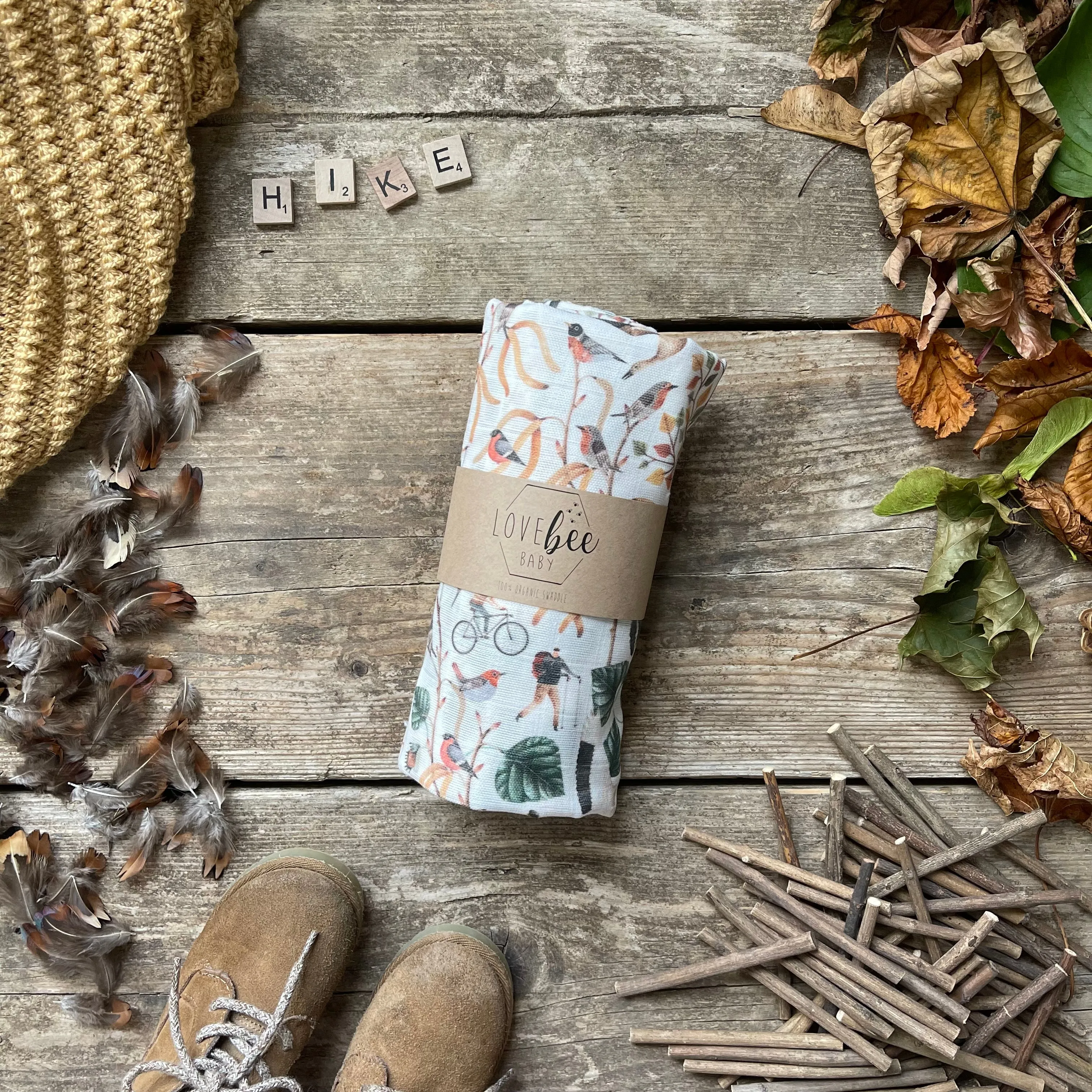 Autumnal Hike Organic Swaddle Blanket