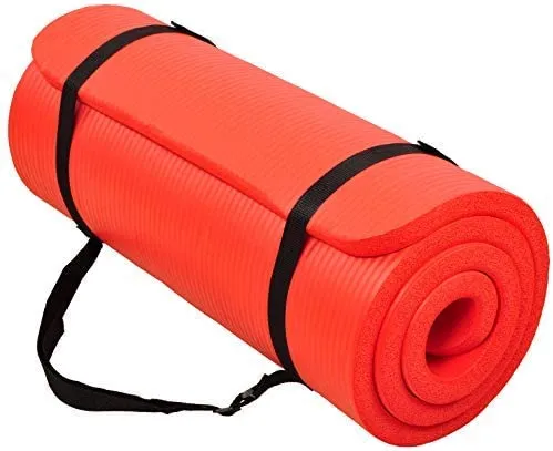 BalanceFrom GoCloud All-Purpose 1-Inch Extra Thick High Density Anti-Tear Exercise Yoga Mat with Carrying Strap