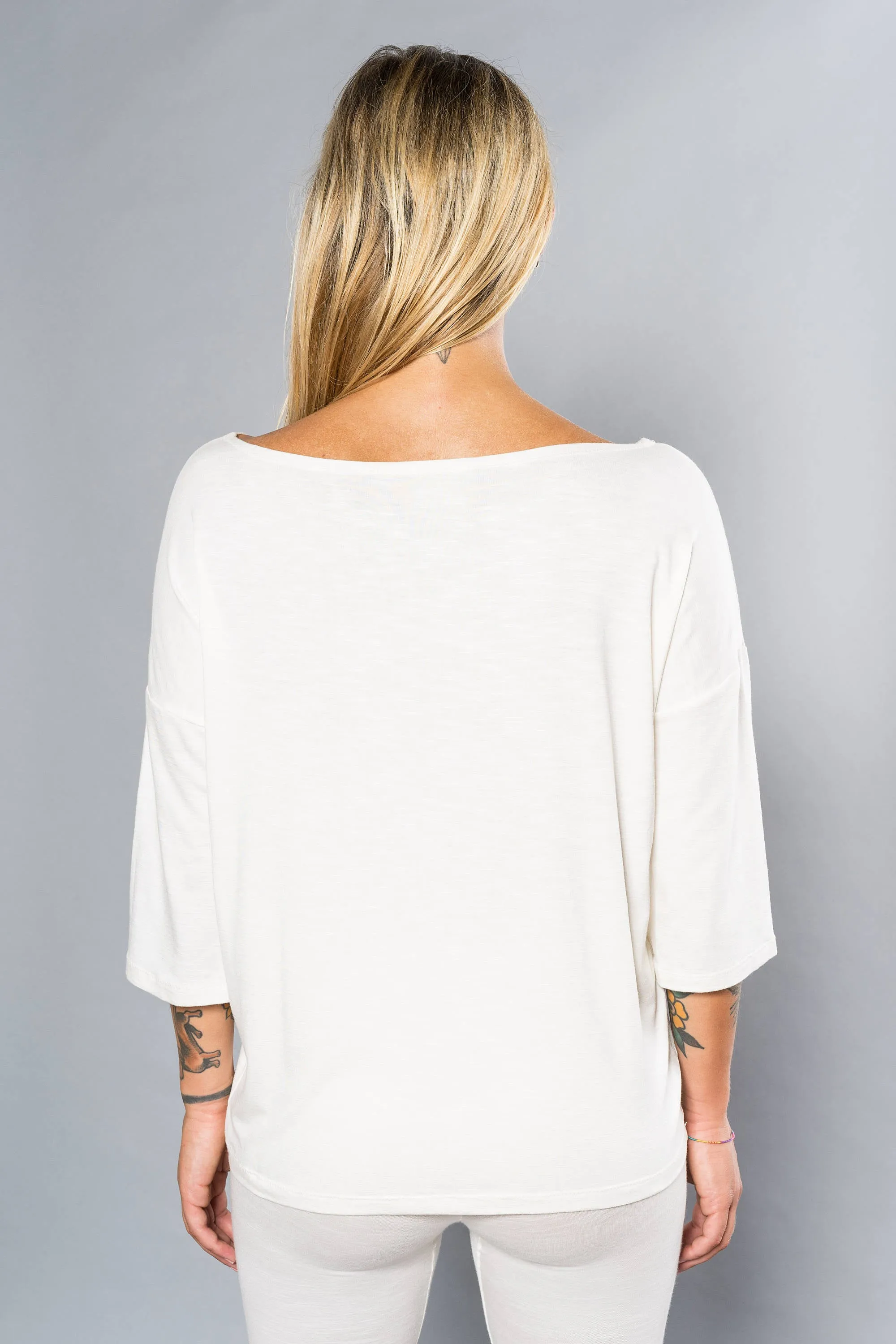 Balasana 3/4 Sleeve Top - Boat Neck