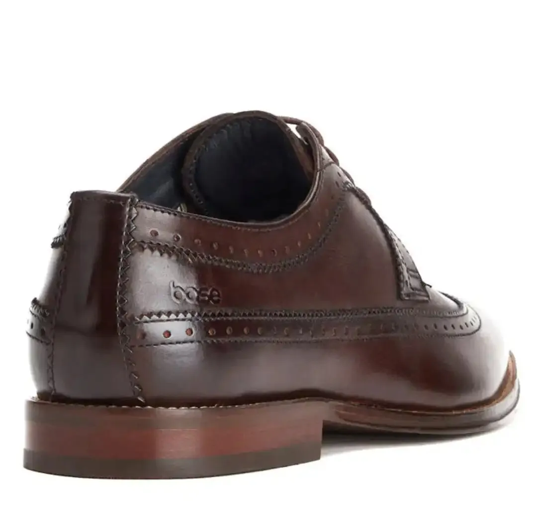 Base London Men's Havisham Leather Formal Shoes Washed Brown