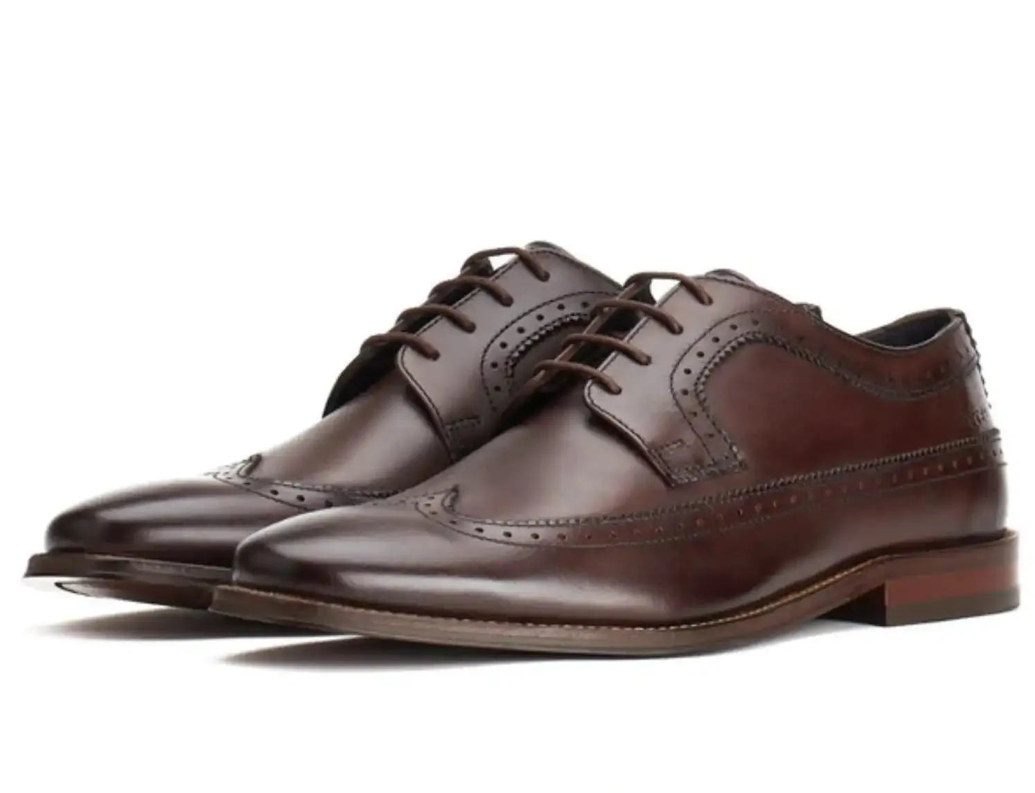 Base London Men's Havisham Leather Formal Shoes Washed Brown