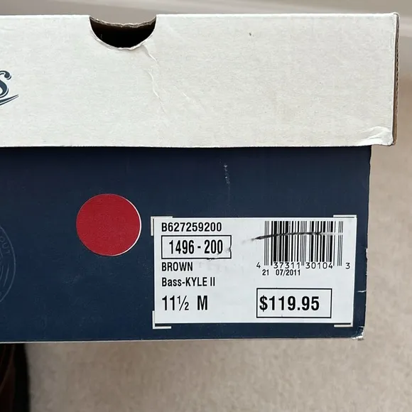 Bass KYLE II lace up brown leather shoes, size 11.5M