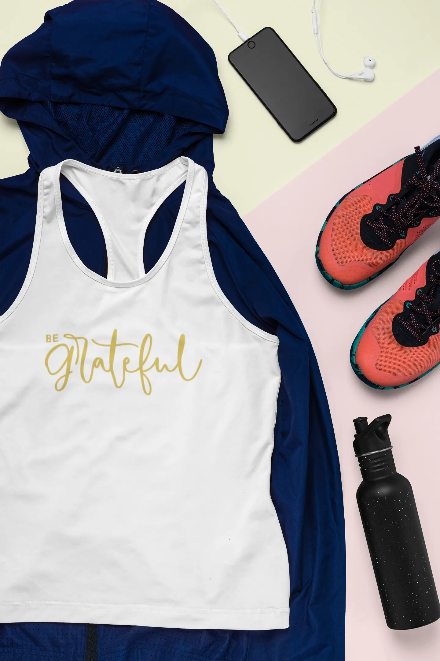 BE GRATEFUL RACERBACK TANK