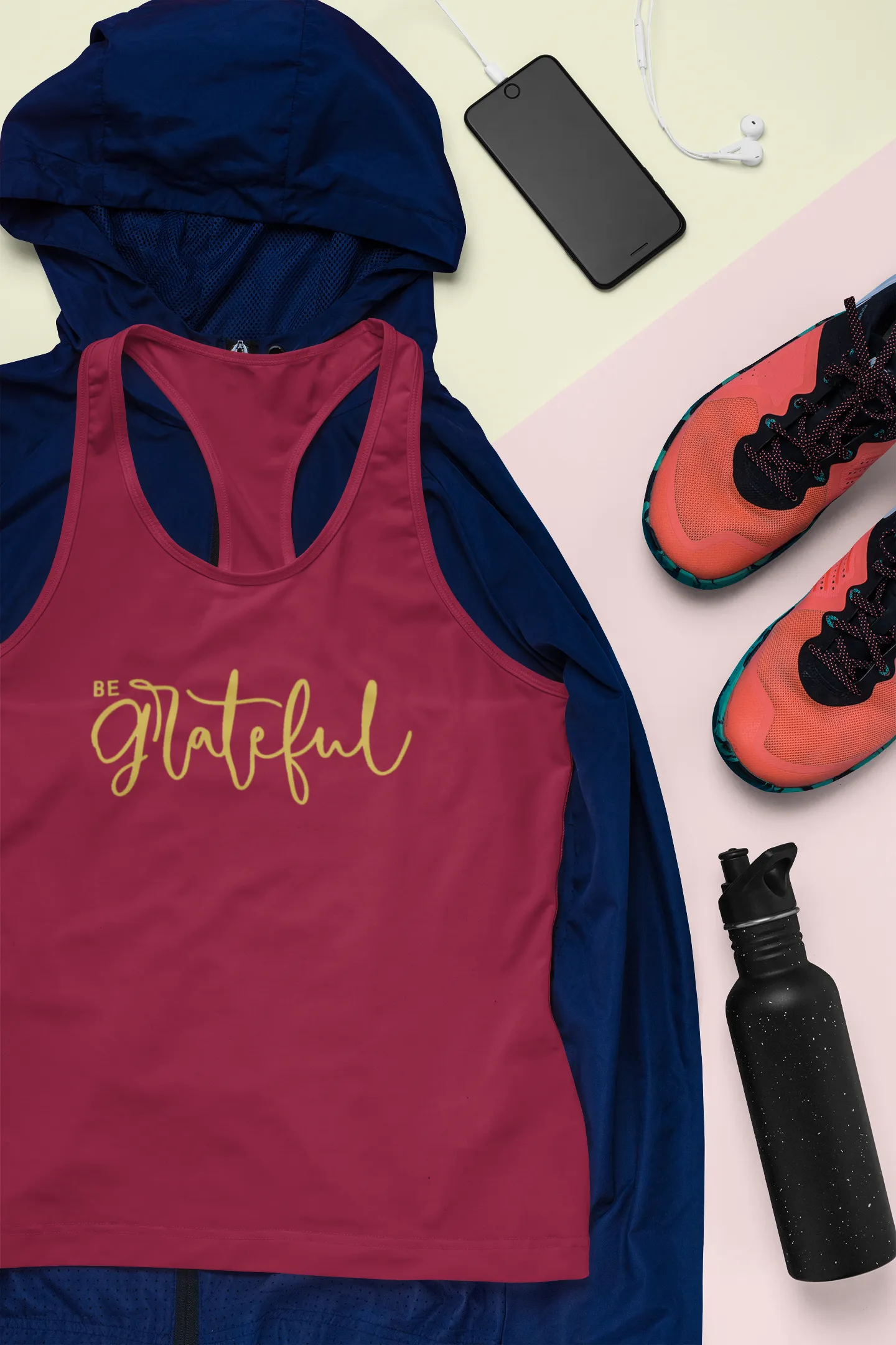 BE GRATEFUL RACERBACK TANK