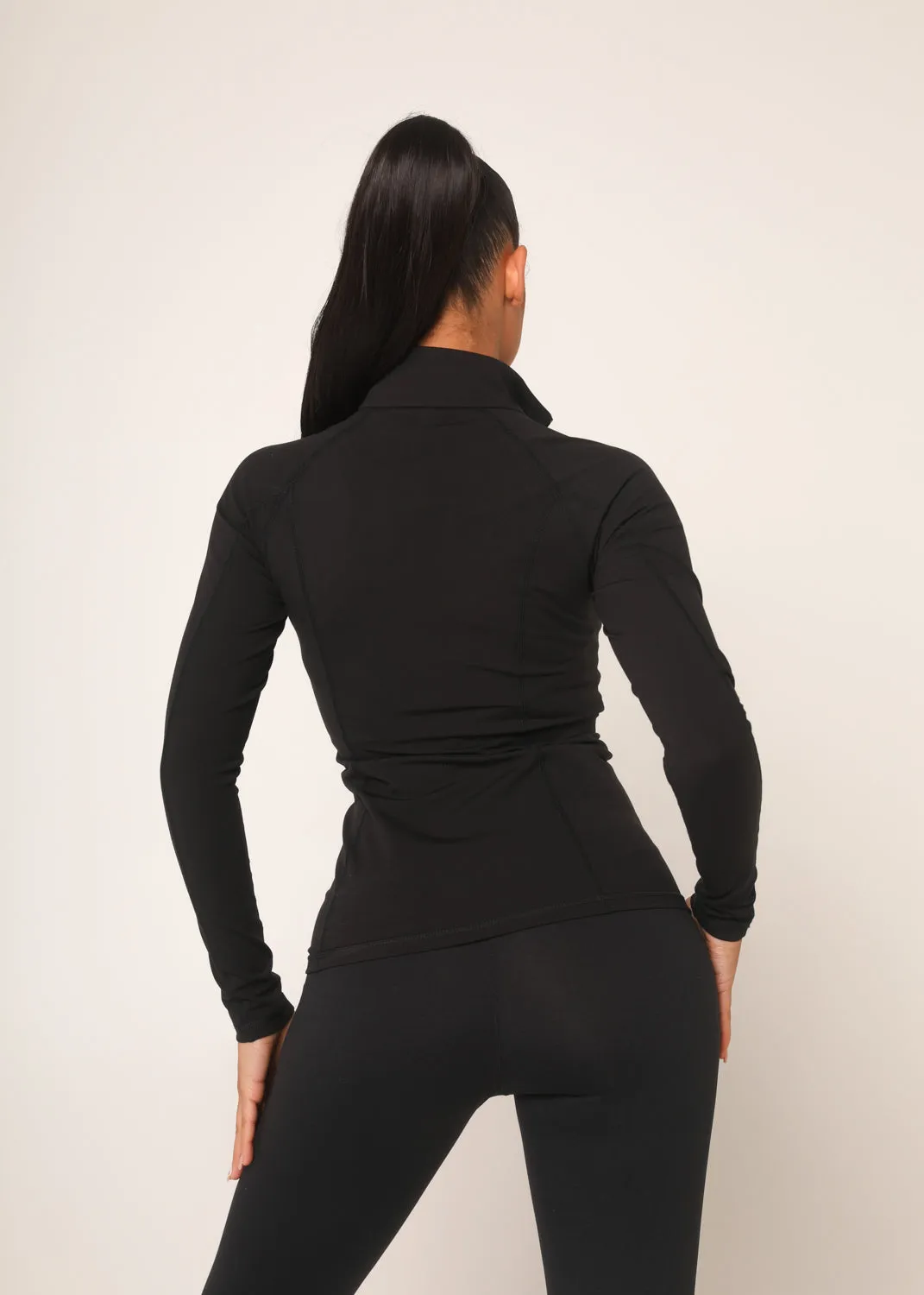 Black Pullover Zip Sweater