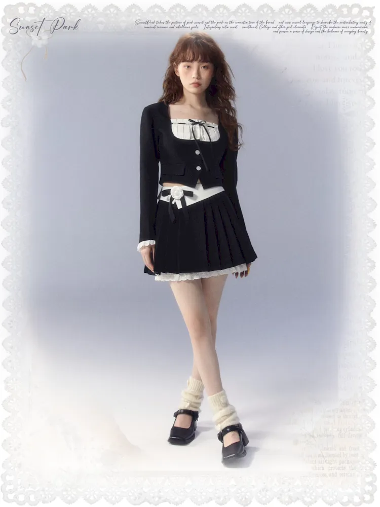 Black square toe leather shoes