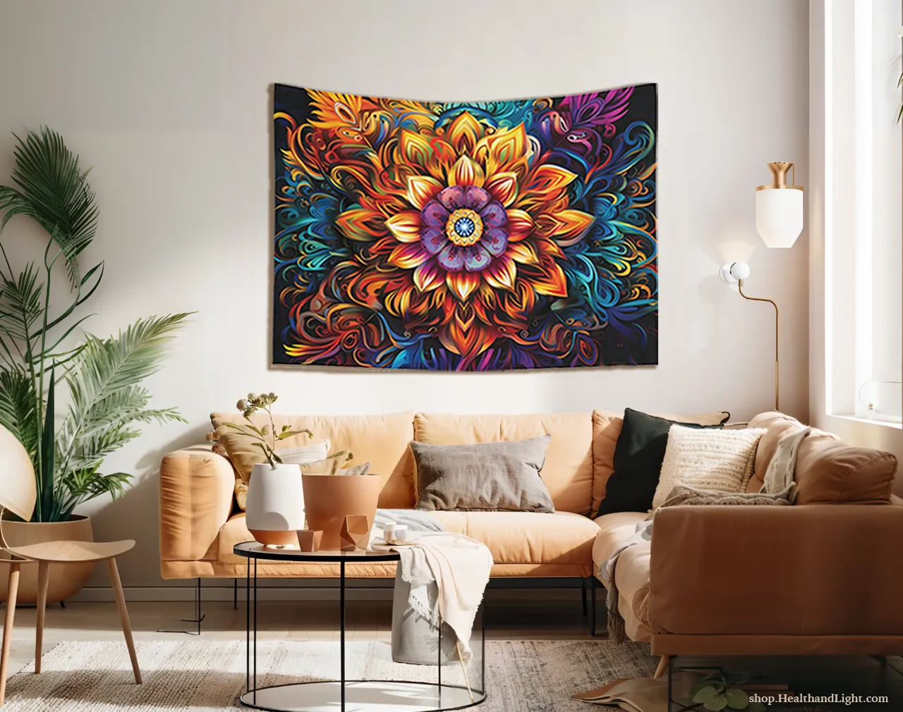 Boho Floral Wall Hanging Mandala Tapestry #3