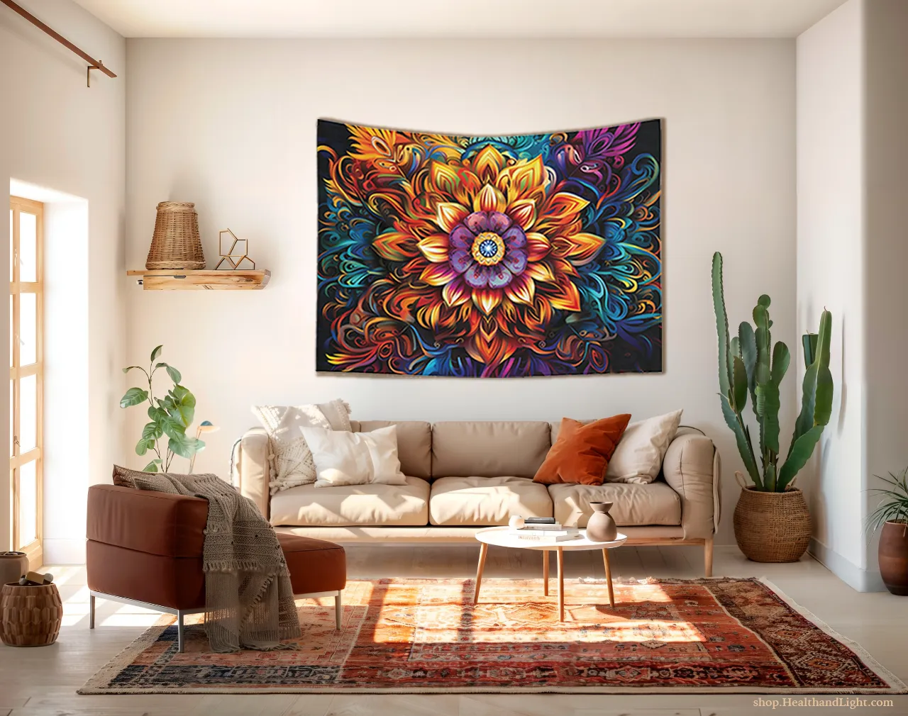 Boho Floral Wall Hanging Mandala Tapestry #3