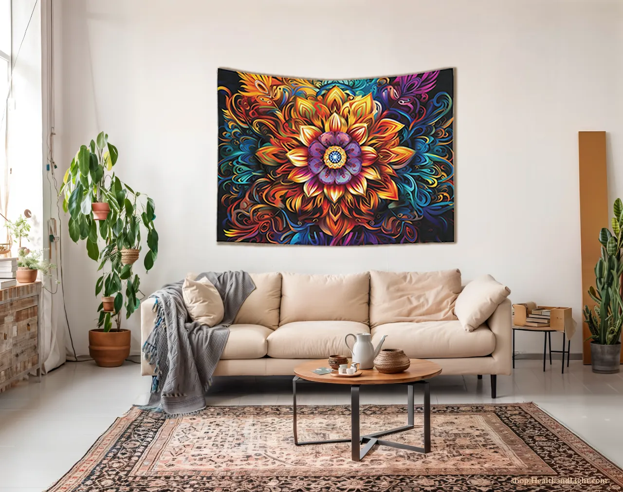 Boho Floral Wall Hanging Mandala Tapestry #3