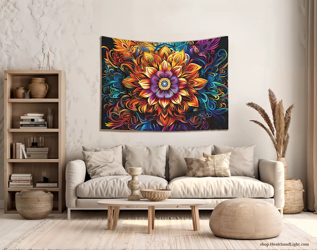 Boho Floral Wall Hanging Mandala Tapestry #3