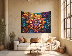 Boho Floral Wall Hanging Mandala Tapestry #3