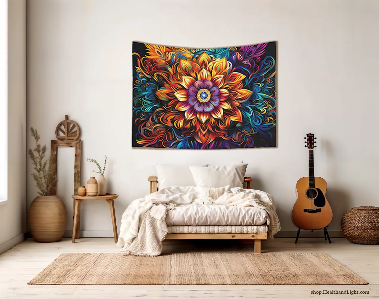 Boho Floral Wall Hanging Mandala Tapestry #3