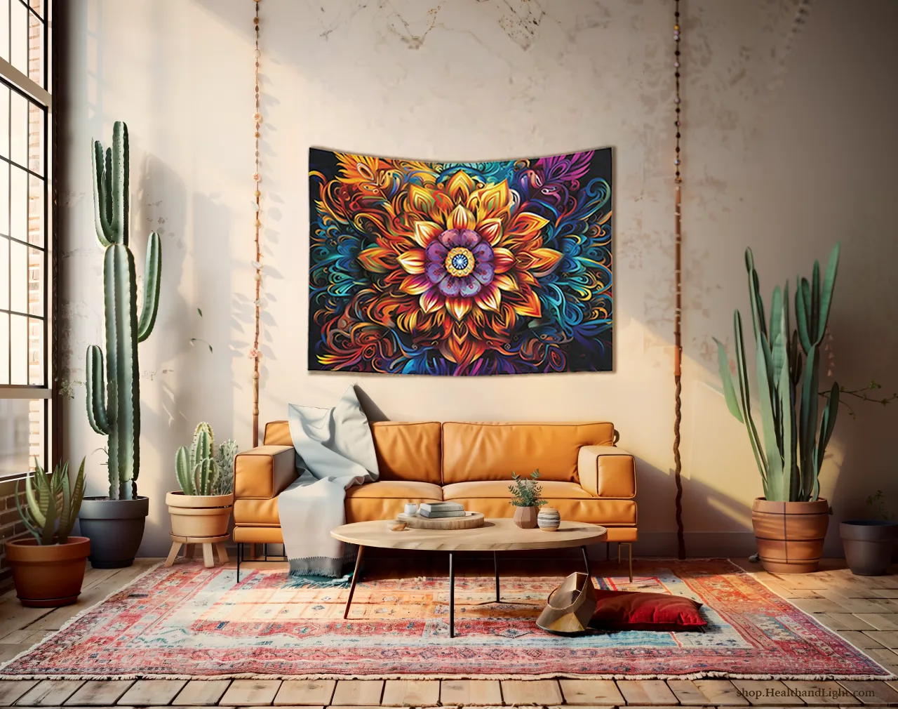 Boho Floral Wall Hanging Mandala Tapestry #3