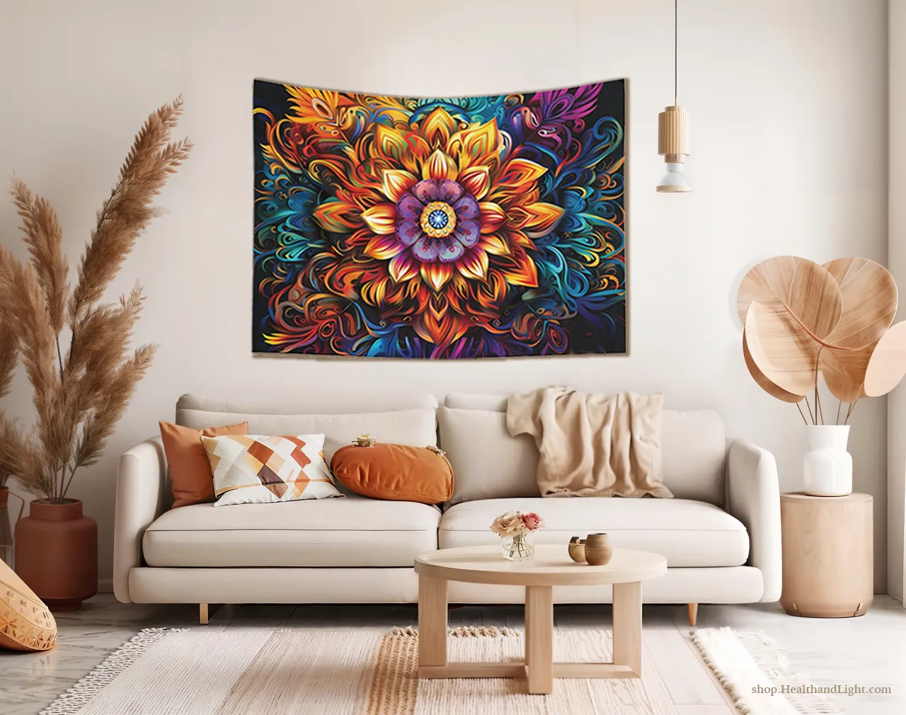 Boho Floral Wall Hanging Mandala Tapestry #3