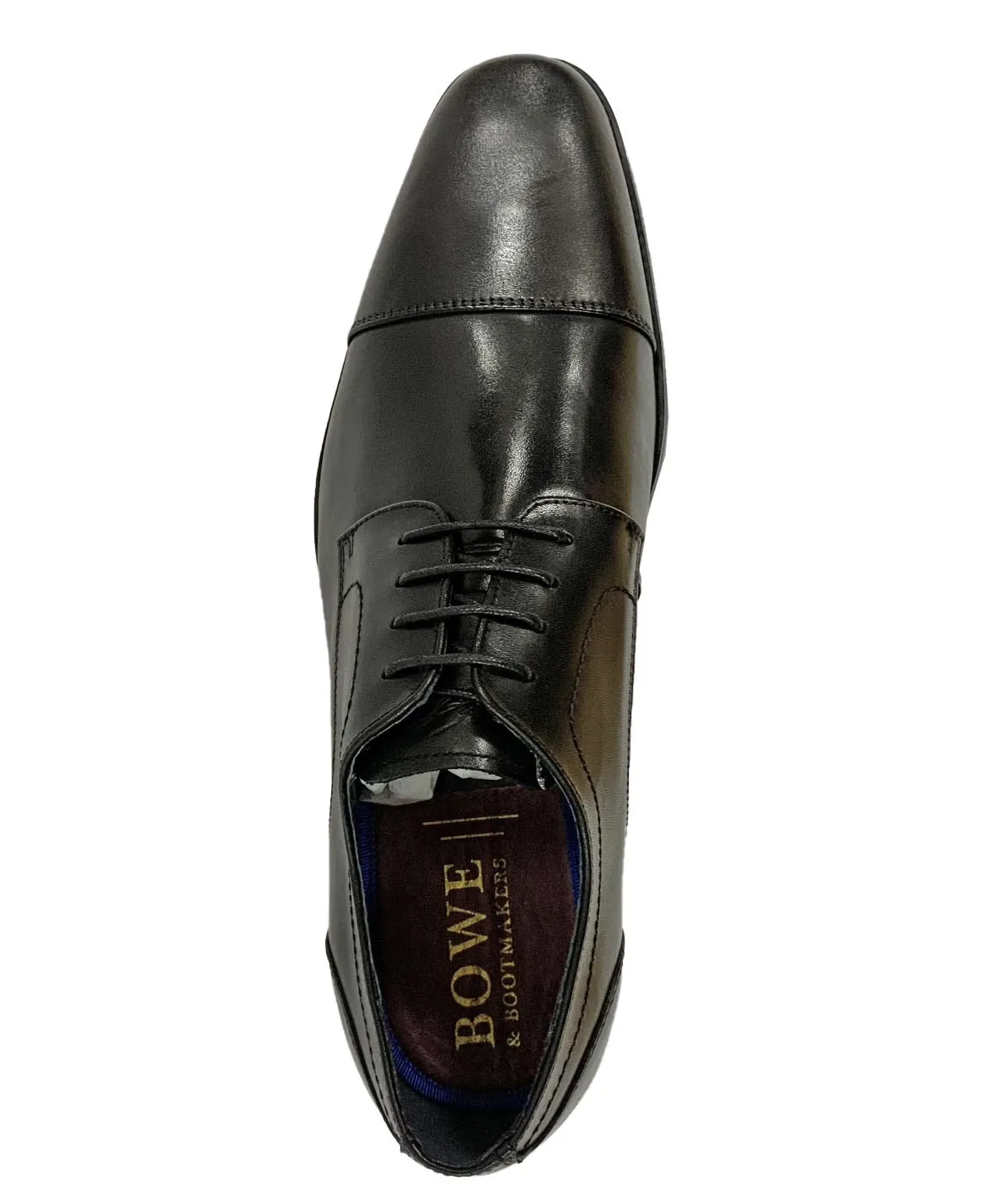 Bowe & Bootmaker Mens Dupont Nightshade Black Leather Formal Shoes