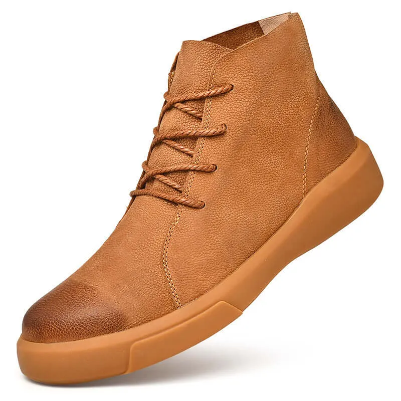 British leather men’s shoes medium-top boots