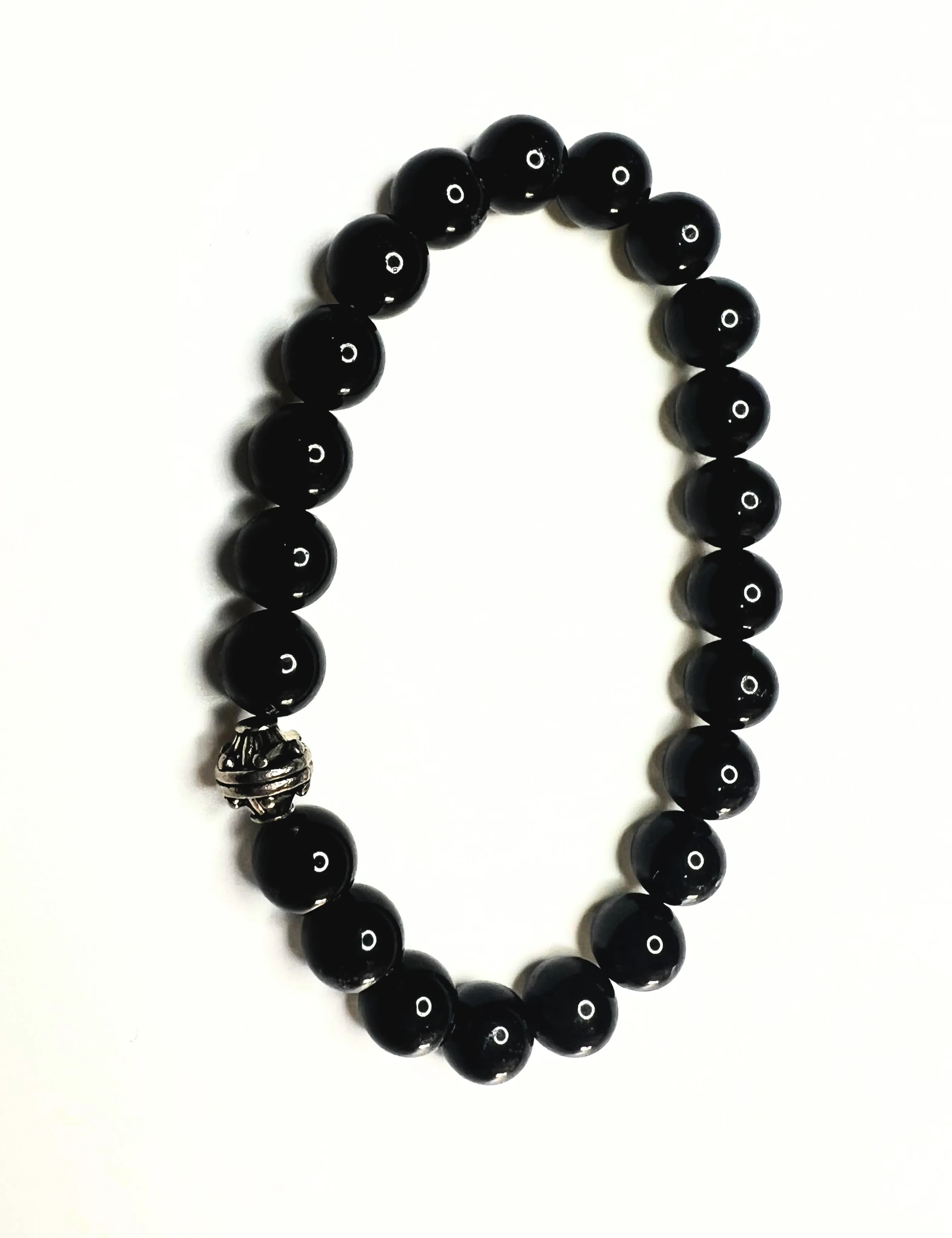 CERTIFIED BLACK TOURMALINE CRYSTAL BRACELET-BLACK COLOUR MEDITATION HEALING ACCESSORY HOME OFFICE GIFT JEWELLERY GIFT