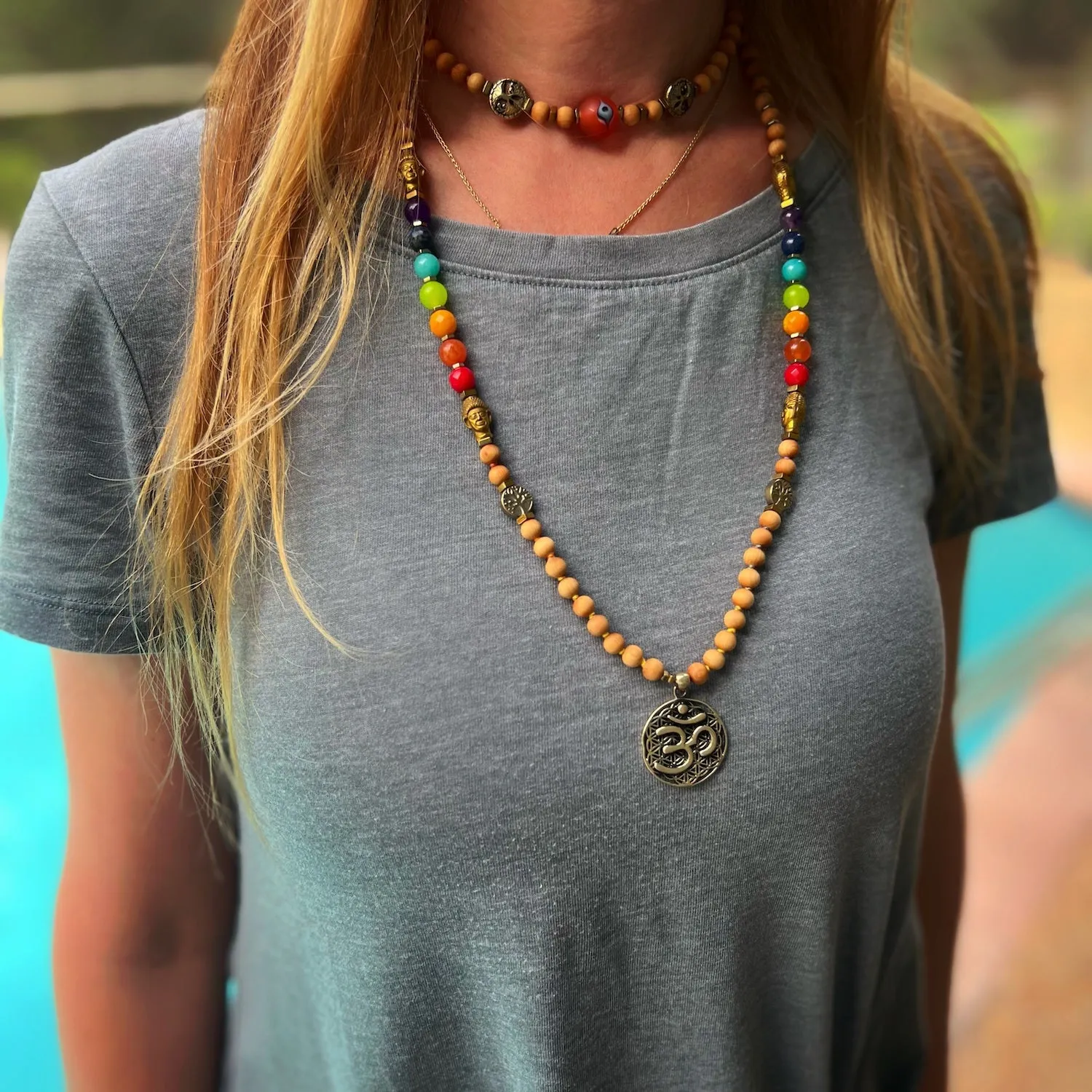 Chakra Colors Yoga Mala Beaded Necklace