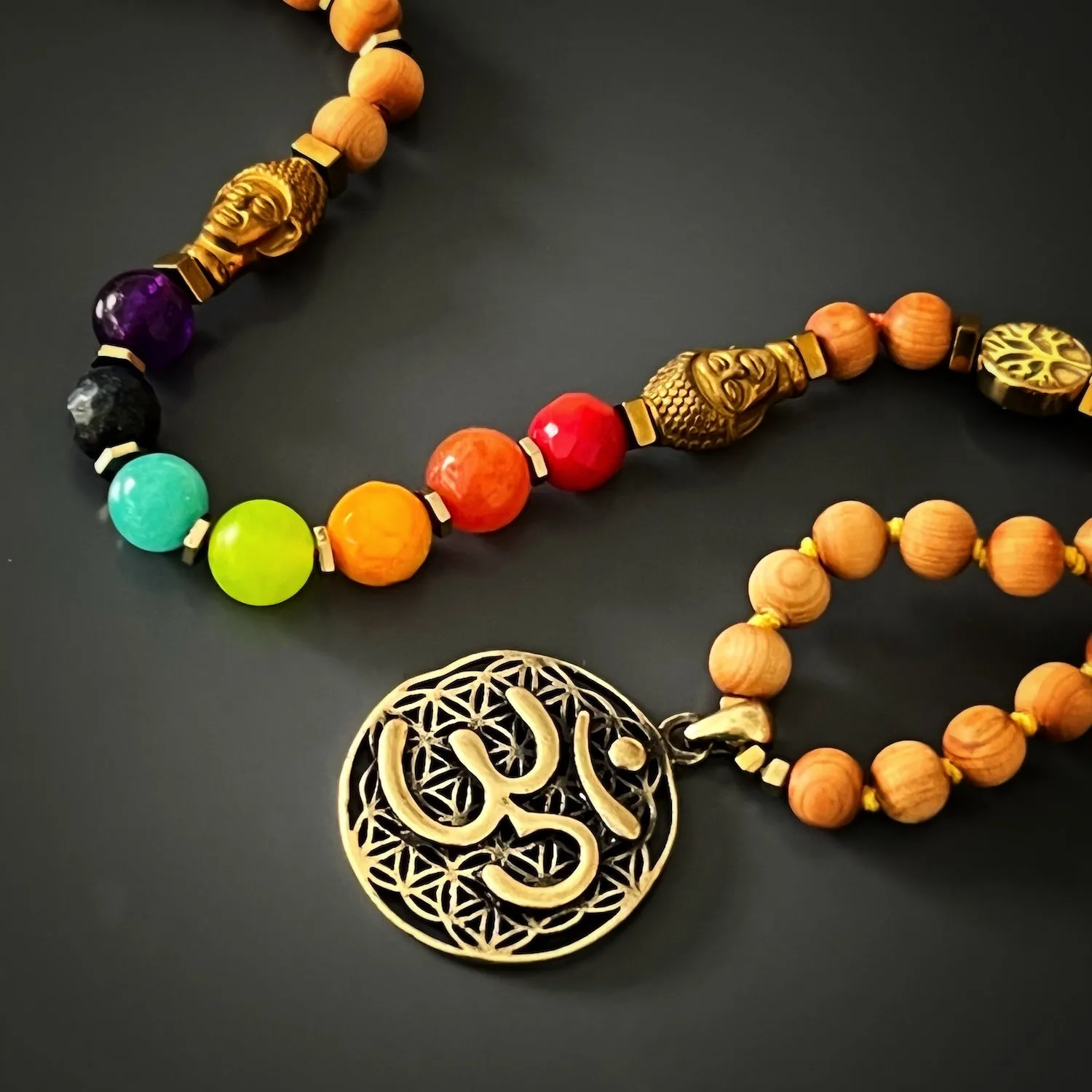 Chakra Colors Yoga Mala Beaded Necklace