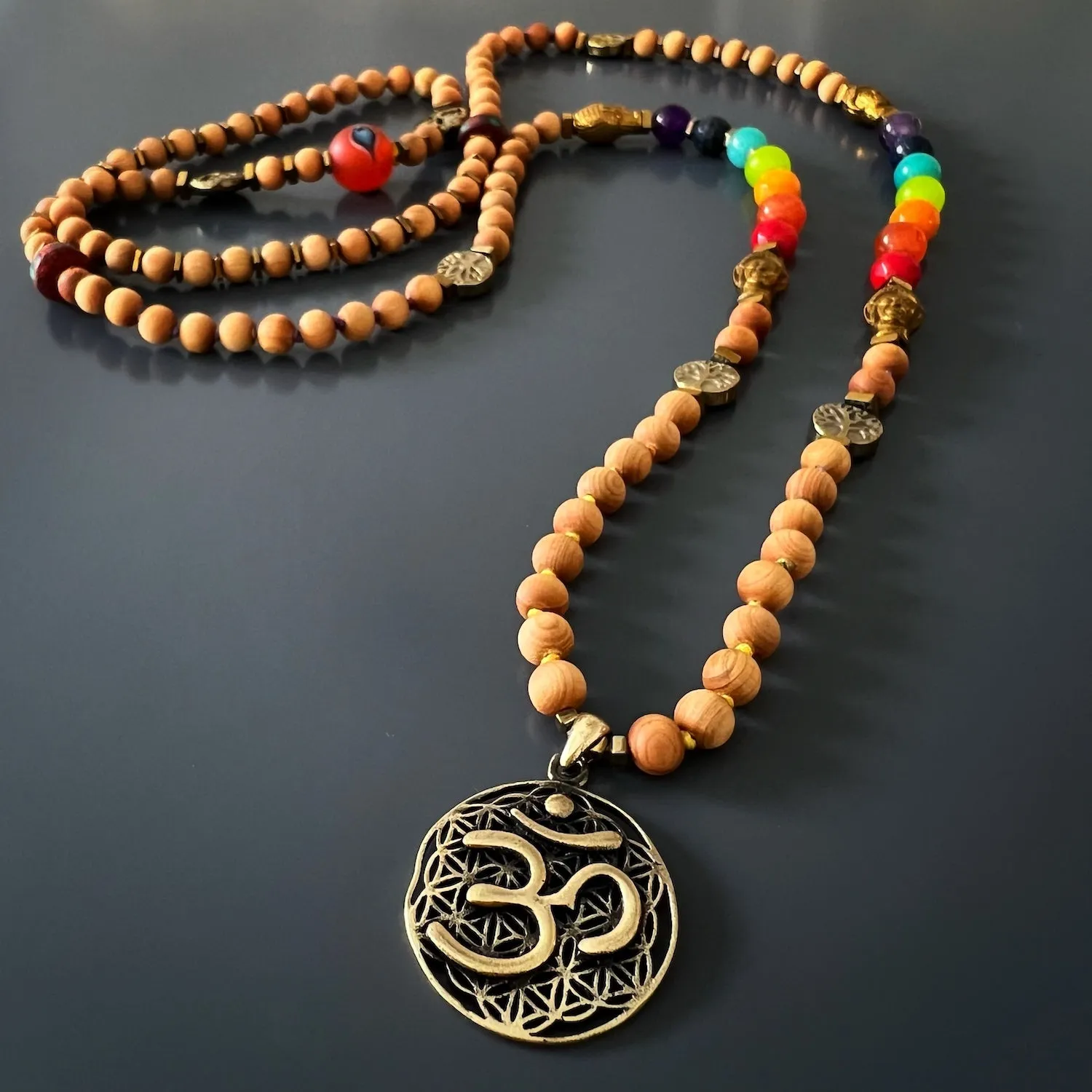 Chakra Colors Yoga Mala Beaded Necklace