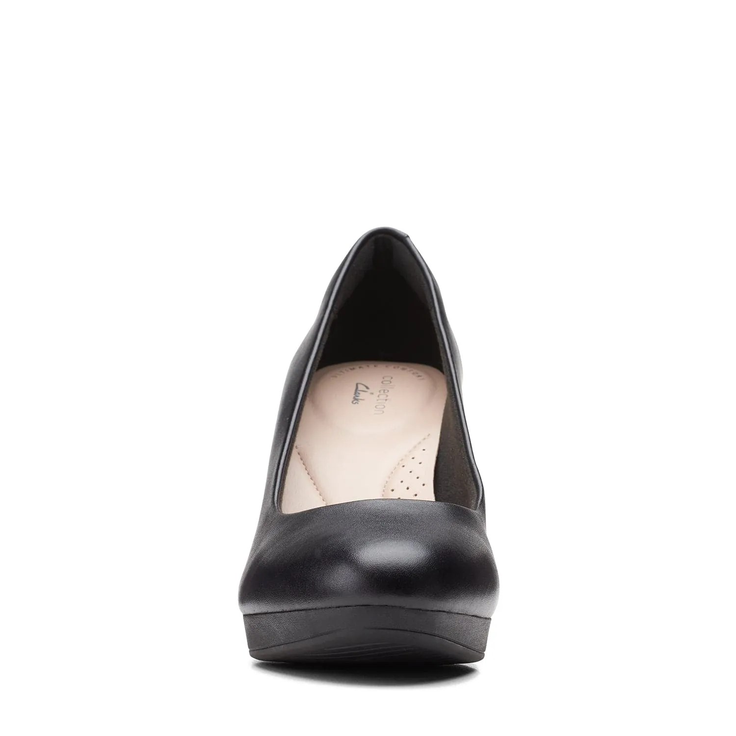 Clarks Ambyr Joy Shoes - Black Leather - 261577645 - E Width (Wide Fit)