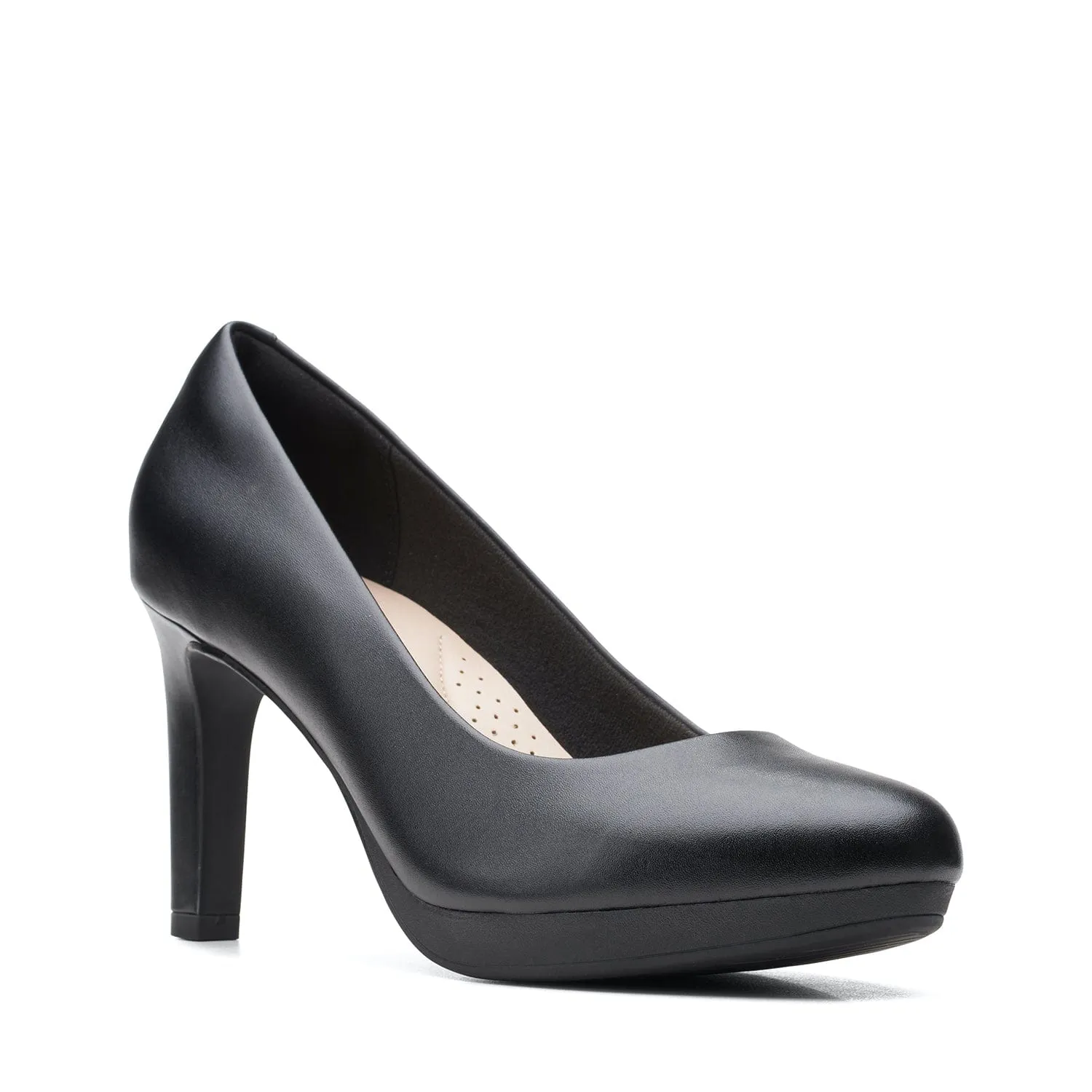 Clarks Ambyr Joy Shoes - Black Leather - 261577645 - E Width (Wide Fit)