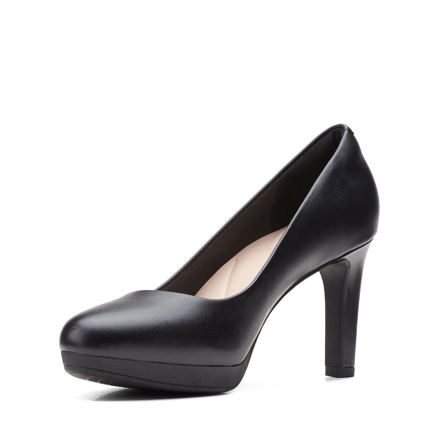 Clarks Ambyr Joy Shoes - Black Leather - 261577645 - E Width (Wide Fit)