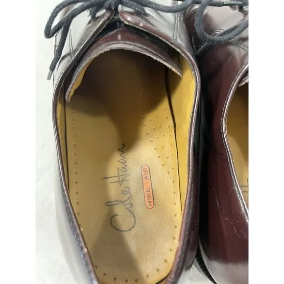 Cole Haan Men's NikeAir Split-Toe Derby Mahogany Leather Dress Shoes Size 11 M