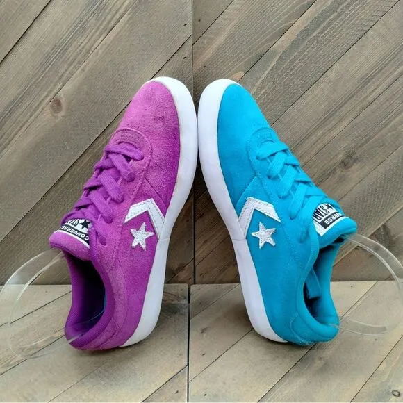 Converse Point Star Ox Casual Shoes‎ Youth Girls Size 1 Purple Blue Two Pairs