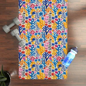 Coral Bloom Harmony Rubber Yoga Mat - Bold Artistry Meets Flow: Unleash Your Practice with Vibrant Style!