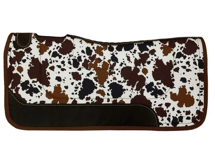 Cow Print 31" x 32" Nylon Printed Top Contoured Felt Bottom Saddle Pad