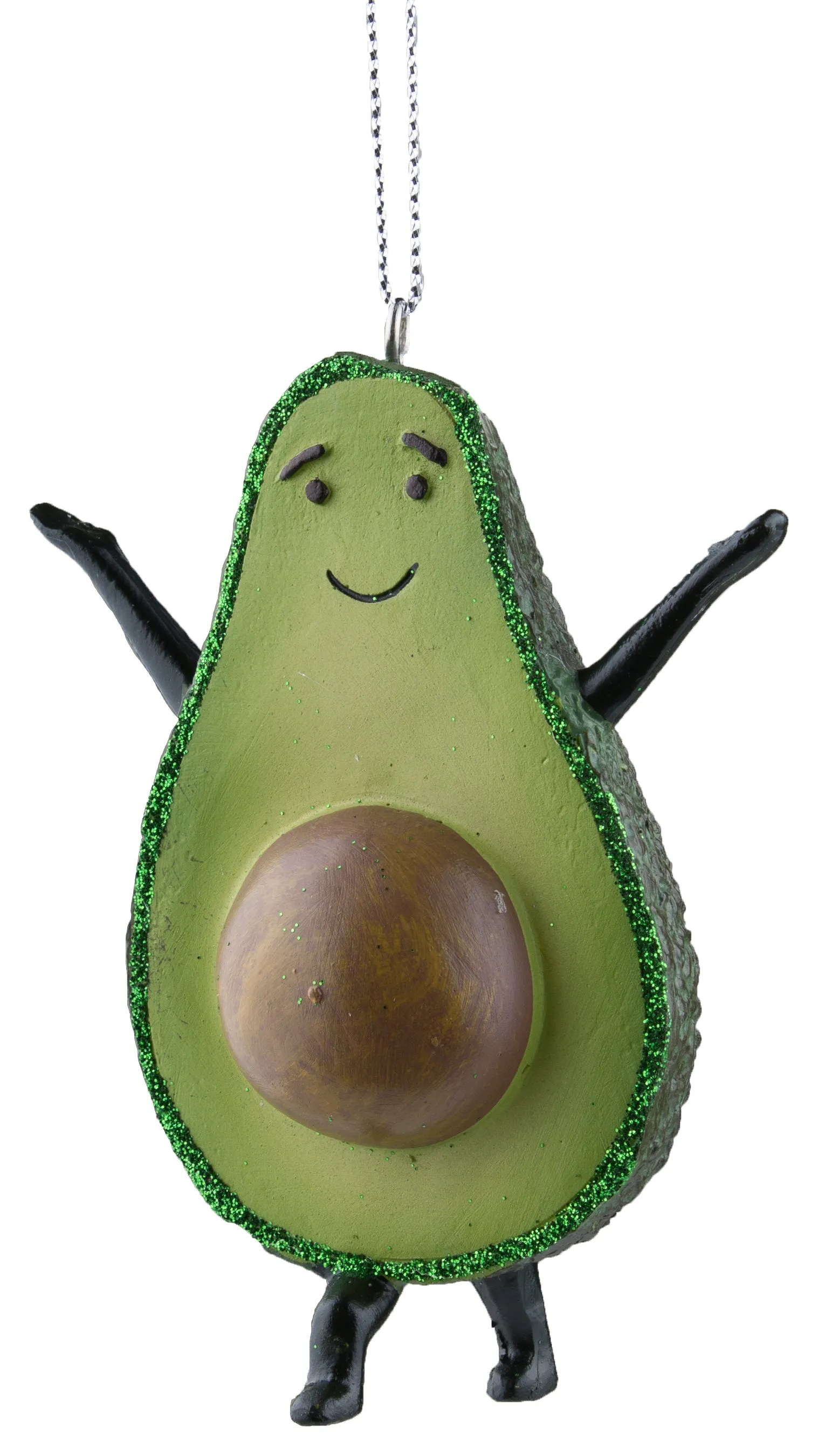 Cute And Funny Avocado Yoga Ornament In Choice Of Pose