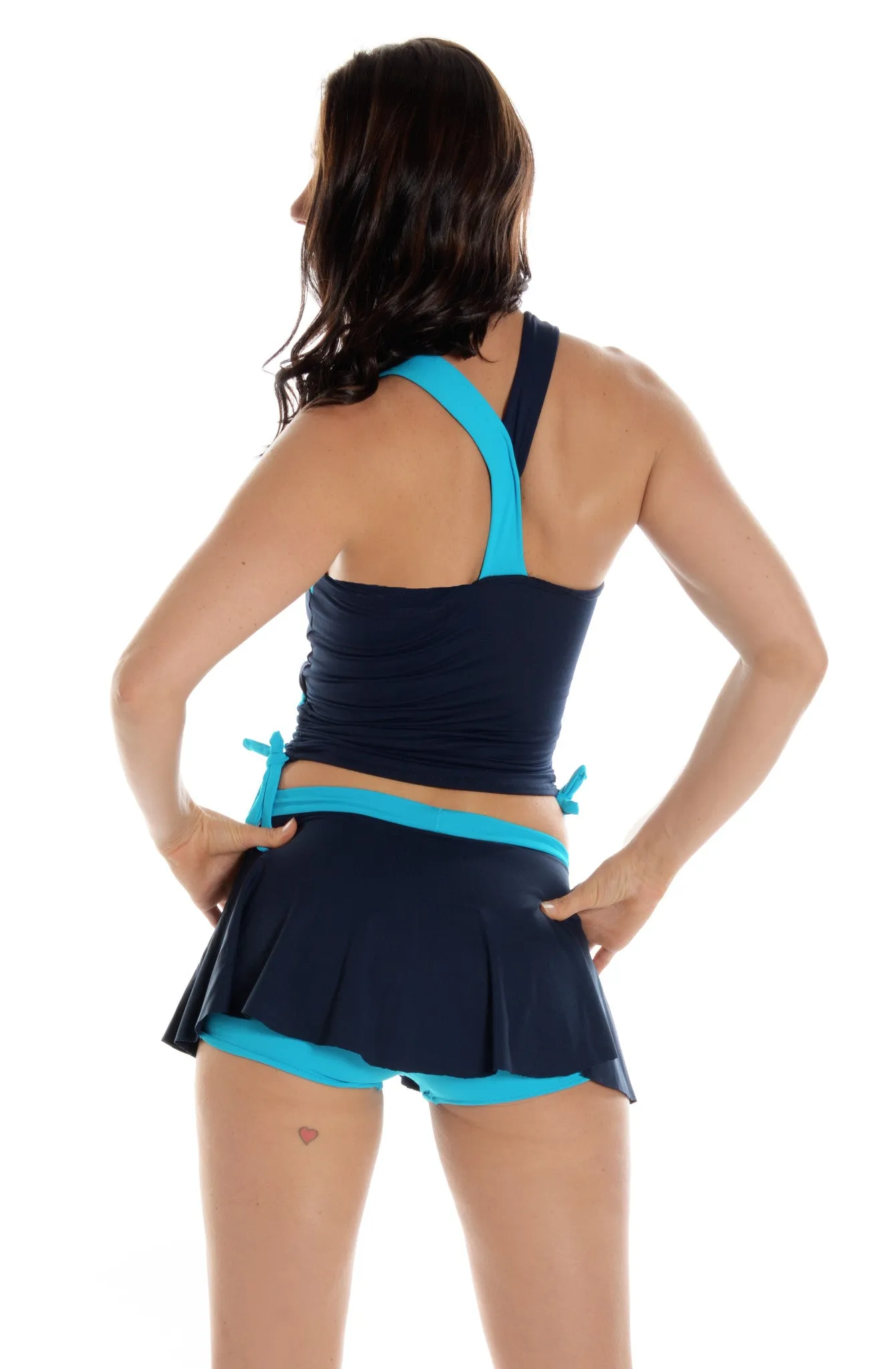 Drawstring Vest - Navy / Turquoise