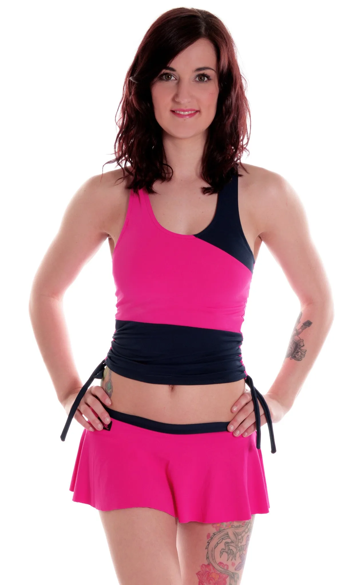 Drawstring Vest - Navy / Turquoise